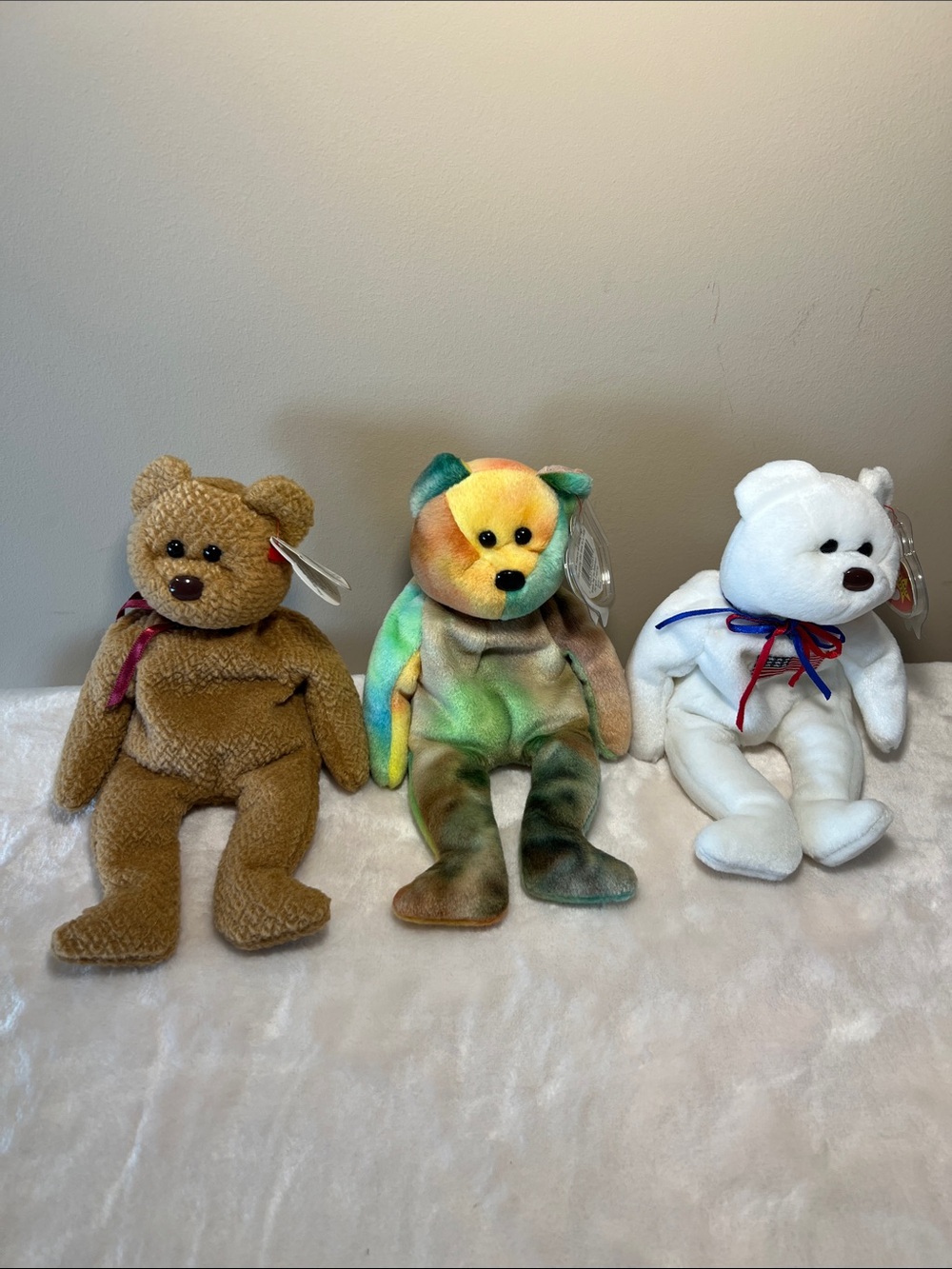 Beanie Baby Bear Garcia, Liberty and Curly